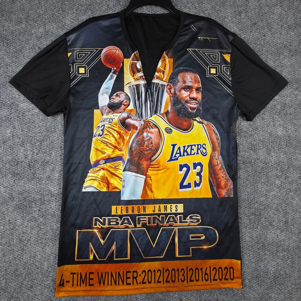 LeBron James NBA Finals MVP Lakers‎ Shirt Mens Black 4-Time Winner 2012-2020 Tee